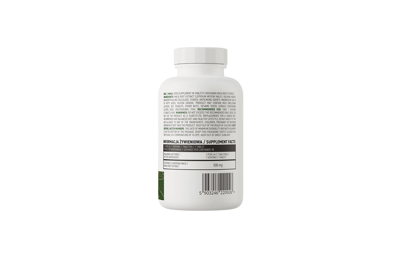 OstroVit Maca 500 mg. 90 tablečių