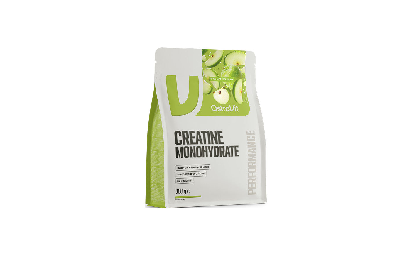 OstroVit Kreatino monohidratas 300 g žaliųjų obuolių skonio